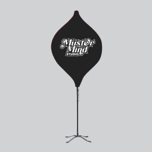 Custom lantern-shaped banner printed with vibrant graphics, hanging outdoors for event or retail branding.